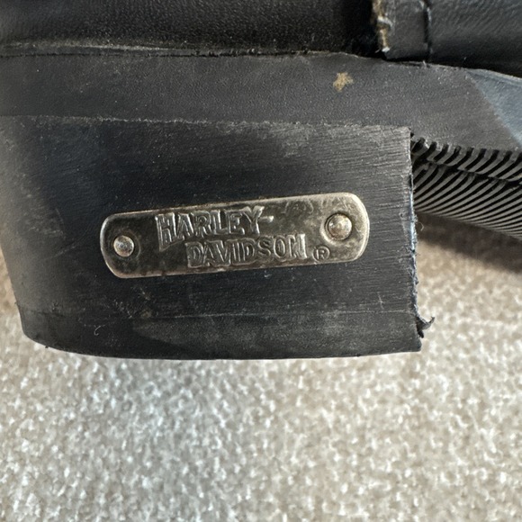 Harley Davidson Black Leather Pull On Harness Biker Boots Women's Size 9 - Picture 4 of 11